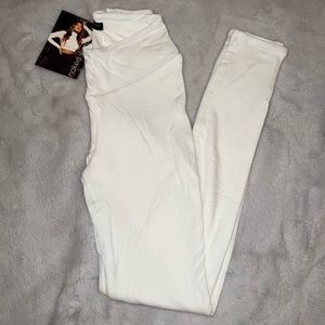 Naked Wardrobe High Waisted White Leggings